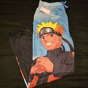 Naruto Anime Men's Sleep Pants Sleepwear Loungewear Black & Orange NWT‎ Size XL